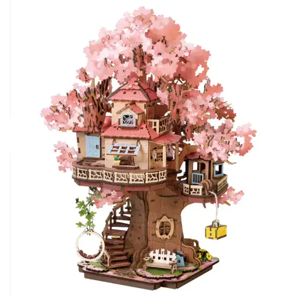 Robotime Rolife Sakura Tree House | Wooden Puzzle DIY Kit