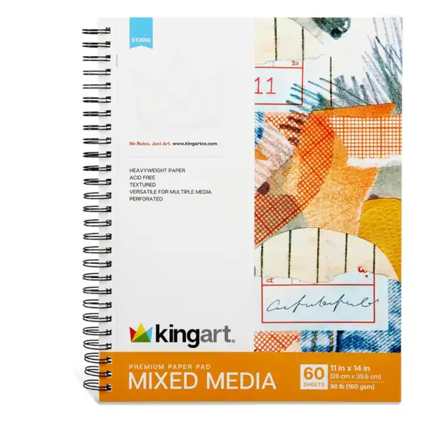 KINGART Mixed Media Sketchbook - 11" x 14" 60 Sheets