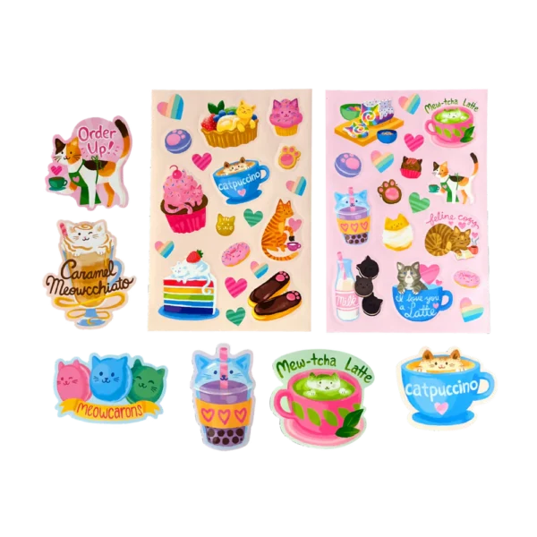 OOLY Stickiville Cat Cafe Scented Stickers - Image 2