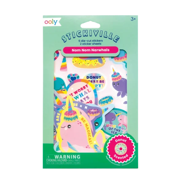 OOLY Stickiville Nom Nom Narwhals Scented Stickers