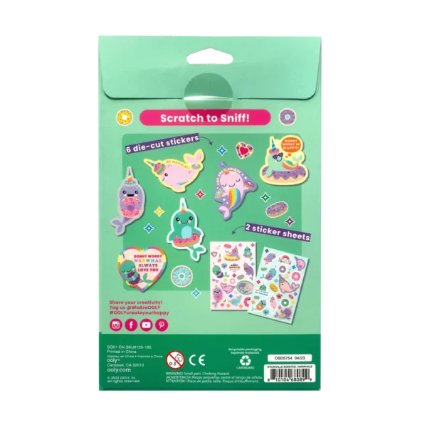 OOLY Stickiville Nom Nom Narwhals Scented Stickers - Image 4