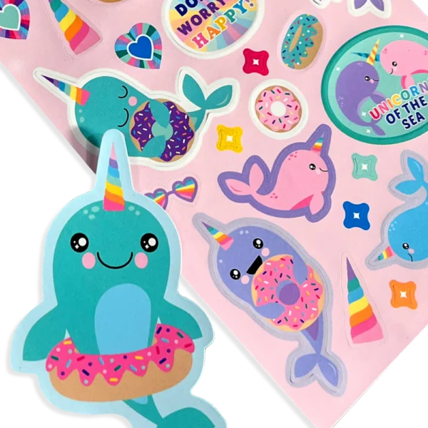 OOLY Stickiville Nom Nom Narwhals Scented Stickers - Image 3