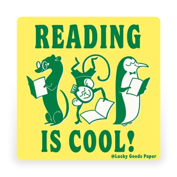 "Reading Is Cool" Matte Vinyl Sticker