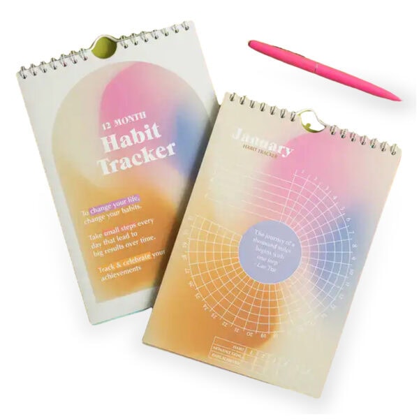 Daily Habit Tracker | 12 Month Goal Planner | Gradients