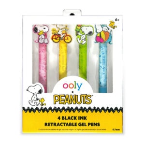 OOLY x Peanuts: 4 Black Ink Retractable Pens