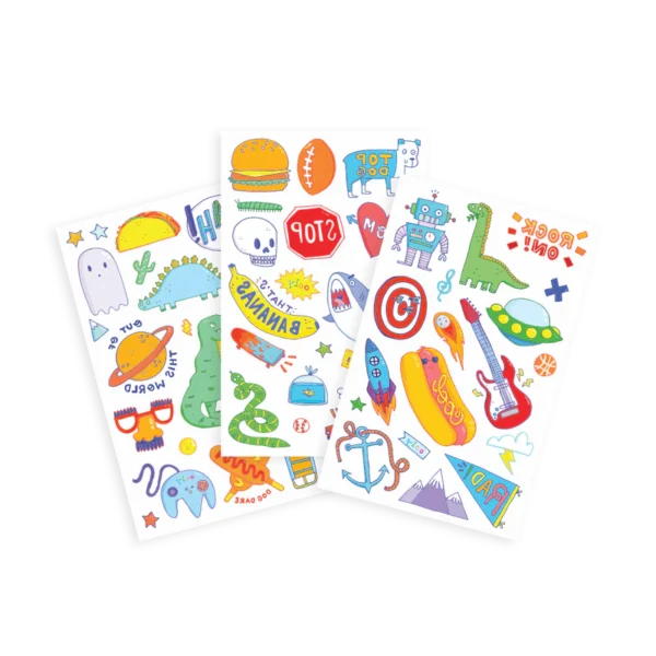 Inside of the Tattoo Palooza Temporary Tattoos Awesome Doodles.