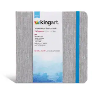 KINGART Hardcover Watercolor Sketchbook - 5.5" x 5.5" 24 Sheets