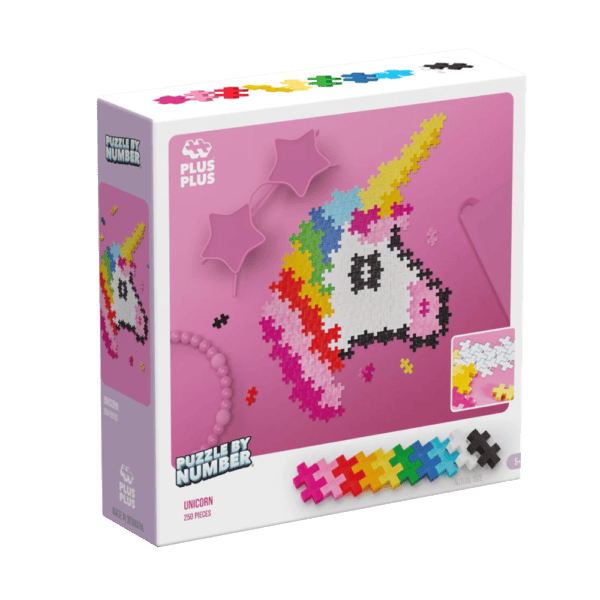Plus Plus Puzzle By Number: UNICORN (250 PCS)