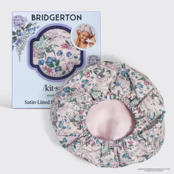 Bridgerton X Kitsch Satin-Lined Flexi Shower Cap