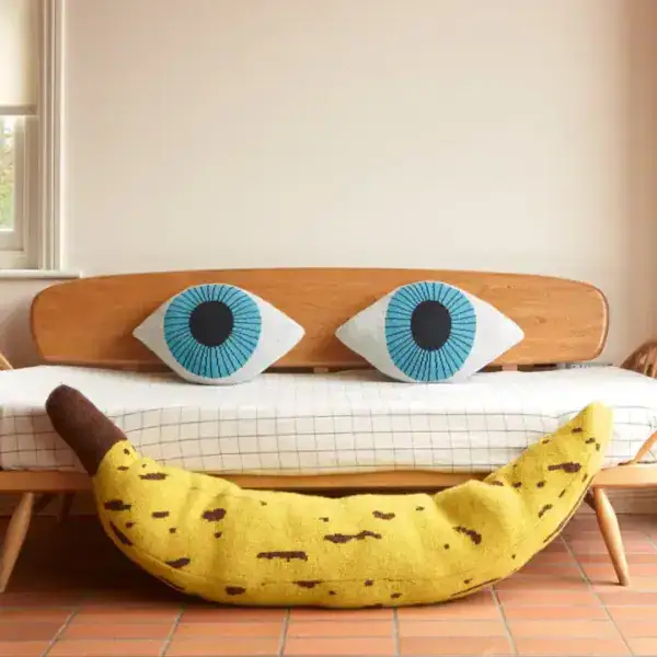 Donna Wilson Blue Eye Shaped Cushion - Image 3