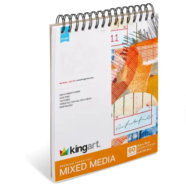 KINGART Mixed Media Sketchbook - 8" x 10" 60 Sheets - Image 2