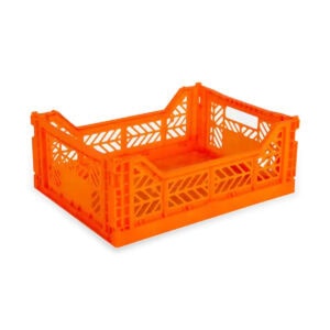 Aykasa Folding Crate - Mini | Stackable Storage – Orange