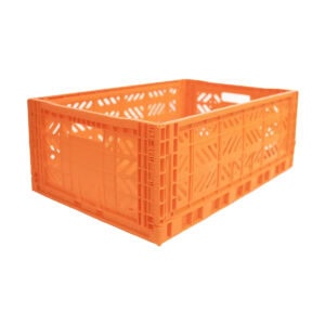 Aykasa Foldable Colour Crate – Maxi | Stackable Storage – Orange