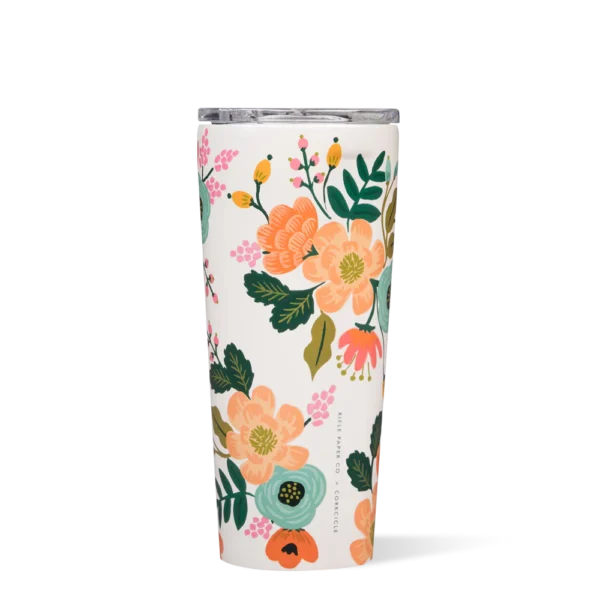 Rifle Paper Co: GLOSS CREAM FLORAL TUMBLER 24 OZ