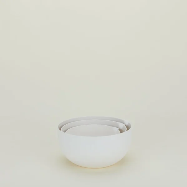 Essential Mixing Bowls Ivory stack up.