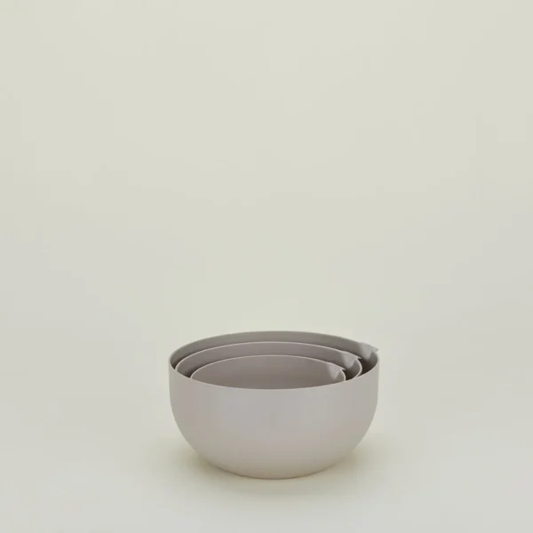 Essential Mixing Bowls Light Grey stack up.