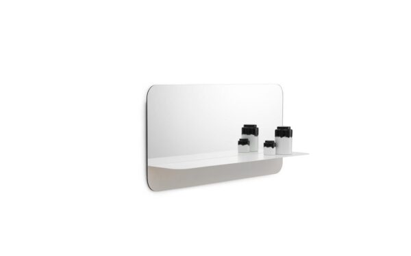 Mirror Horizontal White with jars on it.