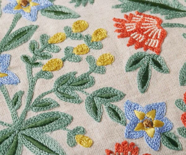 Mughal Rose Embroidered Lumbar Pillow - Image 3