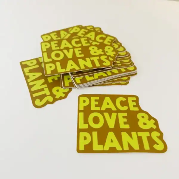 Peace Love and Plants Sticker - Image 2