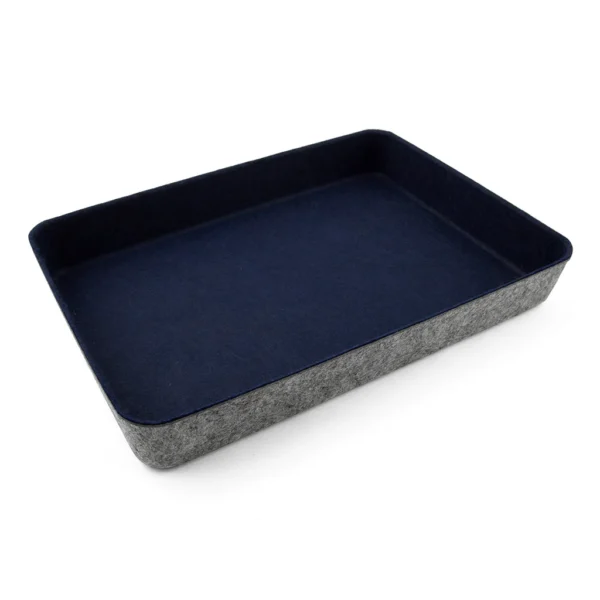 Paper Tray Tapered Storage Bins Navy Blue.