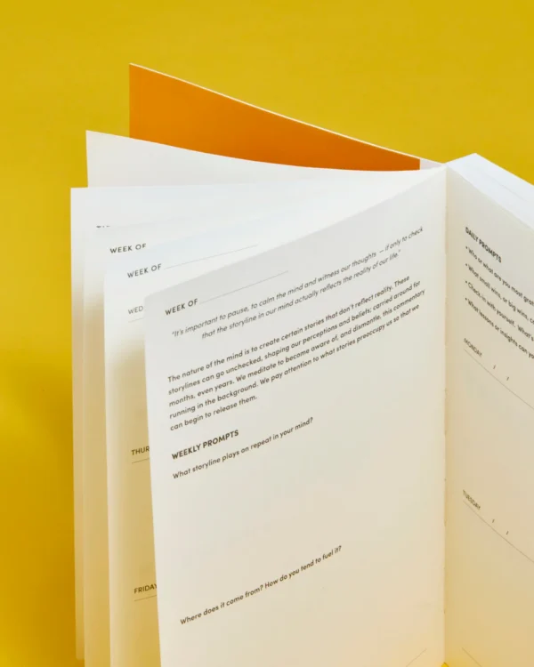 Open pages of the Poketo x Headspace Journal.