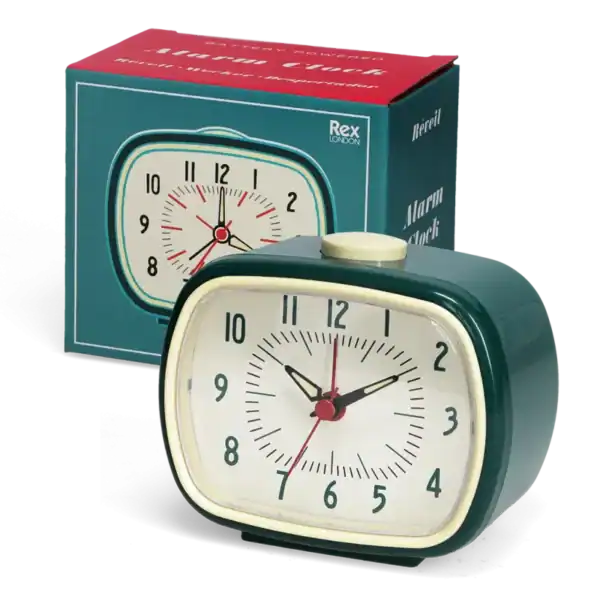 Rex London: Retro Alarm Clock - Petrol Blue - Image 2