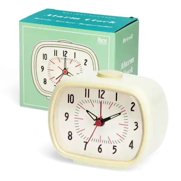 Rex London: Retro Alarm Clock - Ivory White - Image 2