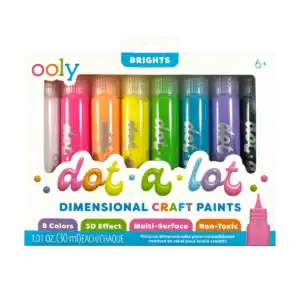 OOLY Dot-A-Lot 3D Dimensional Craft Paint, Brights