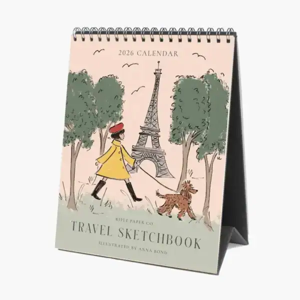 Rifle Paper Co: 2026 Travel Sketchbook Desk Calendar