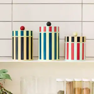 Dusen Dusen Striped Canisters Dark