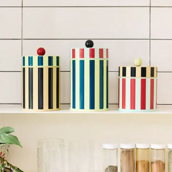Dusen Dusen Striped Canisters Dark