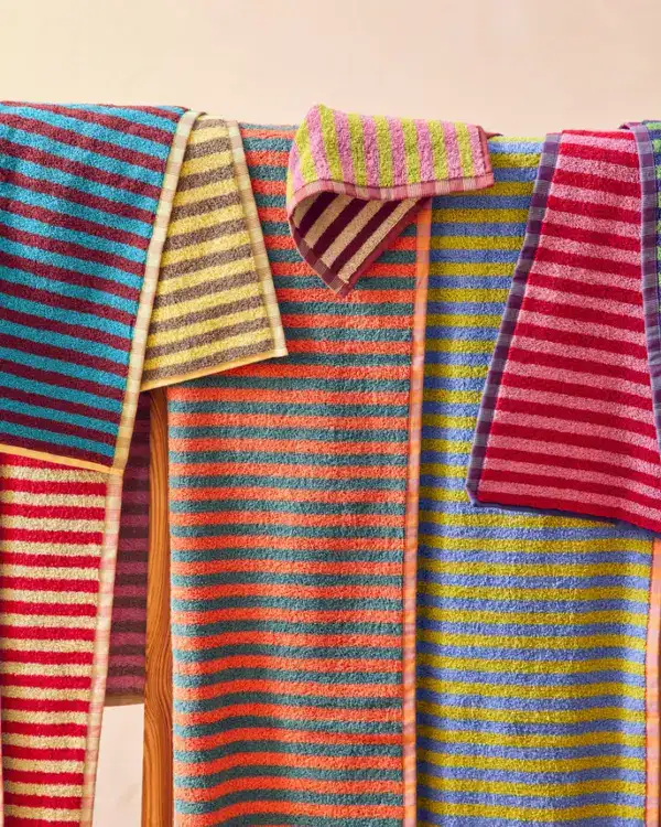 Dusen Dusen Bug Stripe Cotton Terry Towel Set (Set of 5) - Image 6