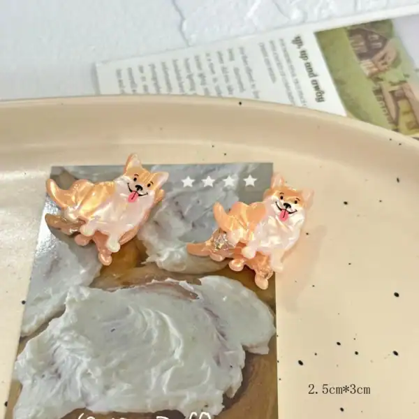 Cute Acrylic Dog Hairclips - Image 2