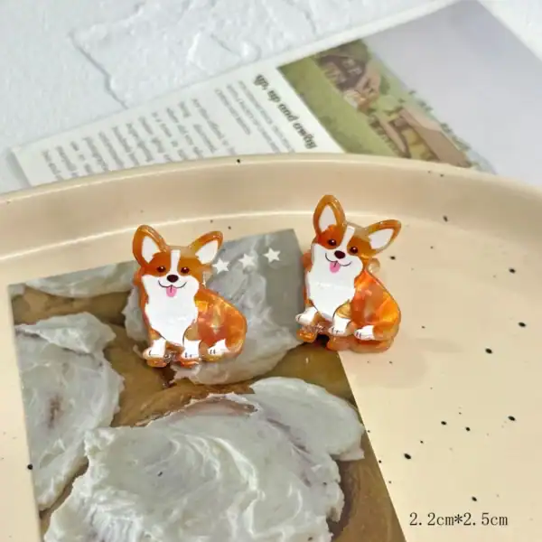 Cute Acrylic Dog Hairclips - Image 4