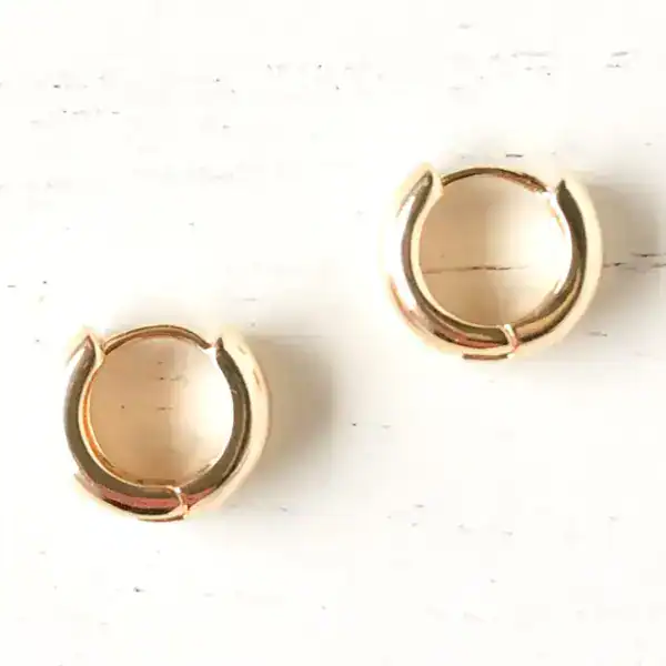 Gold Huggies Earrings | Stoll & Heart - Image 3