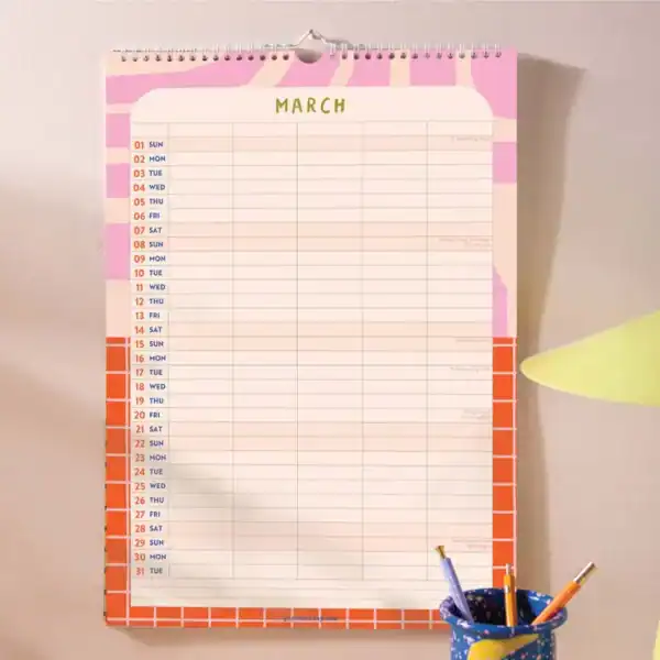 2026 Family Wall Planner | A3 | 5-Column Colour Flow Calendar - Image 3