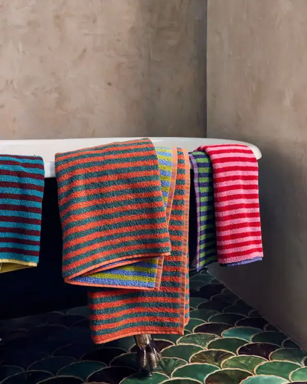 Dusen Dusen Bug Stripe Cotton Terry Towel Set (Set of 5) - Image 2