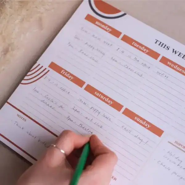 A4 Weekly Planner Pad | Abstract Boho - Image 6