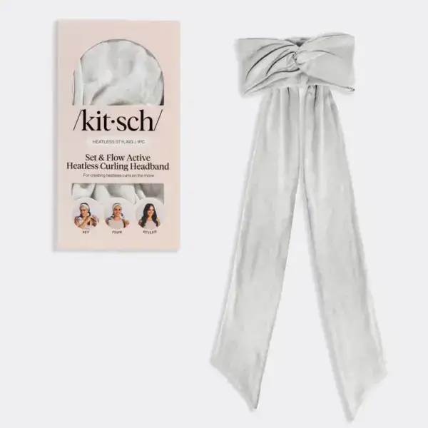 Kitsch Set & Flow Heatless Curling Headband - Heather Gray