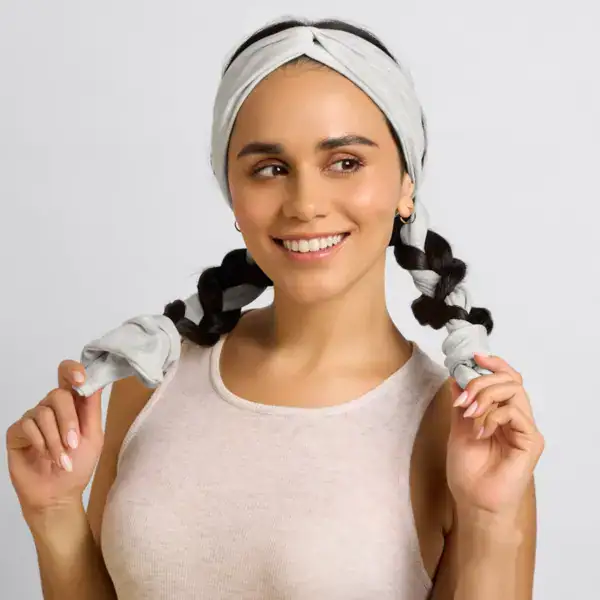 Kitsch Set & Flow Heatless Curling Headband - Heather Gray - Image 5