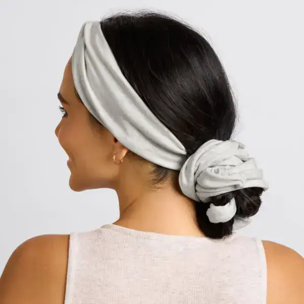 Kitsch Set & Flow Heatless Curling Headband - Heather Gray - Image 4