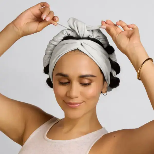 Kitsch Set & Flow Heatless Curling Headband - Heather Gray - Image 3
