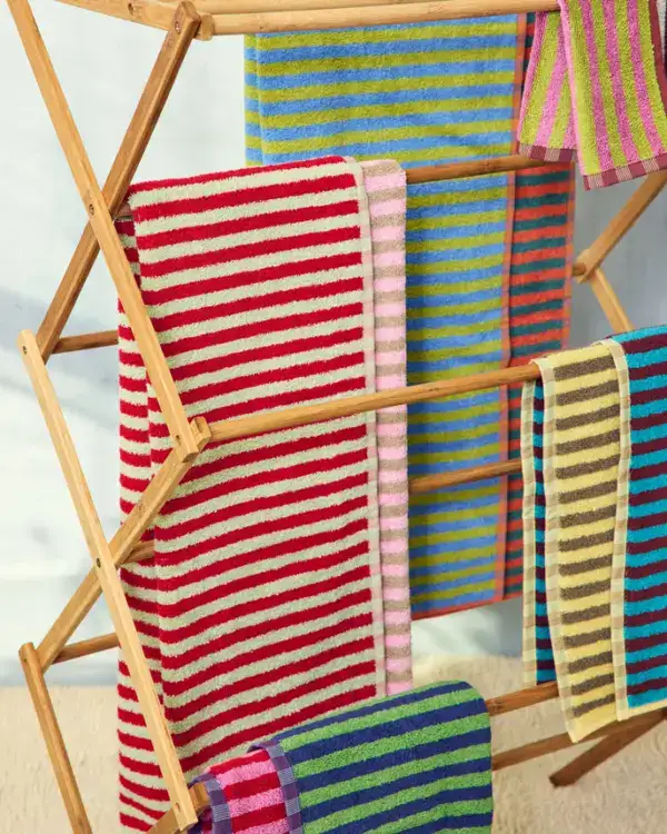 Dusen Dusen Bug Stripe Cotton Terry Towel Set (Set of 5) - Image 5