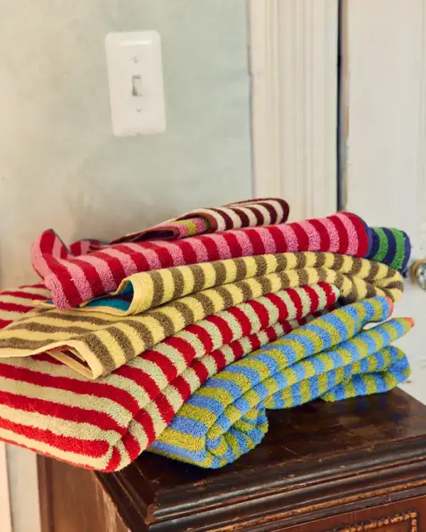 Dusen Dusen Bug Stripe Cotton Terry Towel Set (Set of 5) - Image 4