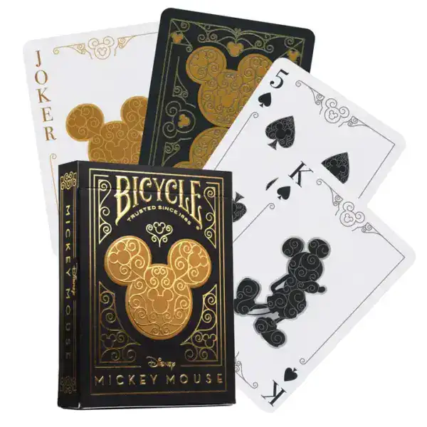 Bicycle Mickey Mouse Black and Gold Playing Cards