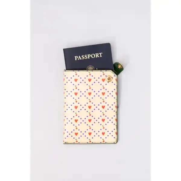 Bando Getaway Passport Holder Cherry Hearts