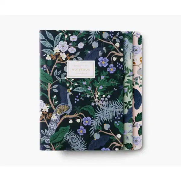 Rifle Paper Co: Assorted Set of 3 Peacock Notebooks