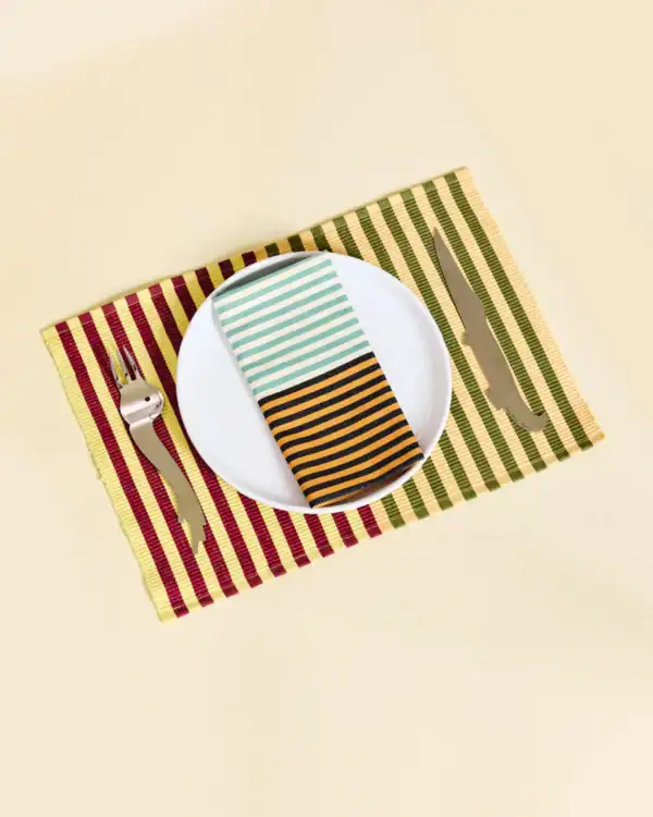 Dusen Dusen Dual Stripe Placemat Set of 4 - Image 8