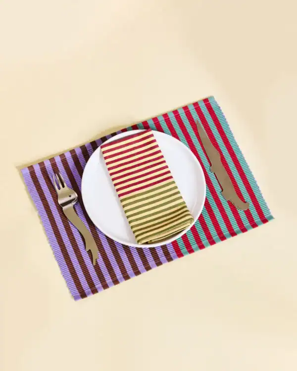 Dusen Dusen Dual Stripe Placemat Set of 4 - Image 4