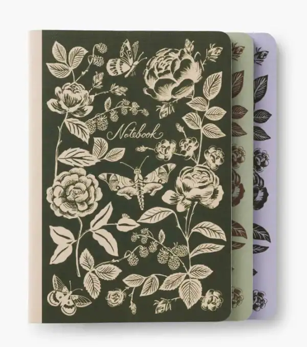 Rifle Paper Co: Assorted Set of 3 English Rose Notebooks